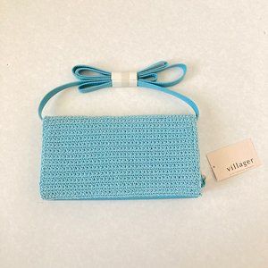 NWT Villager by Liz Claiborne Blue Crossbody Clutch